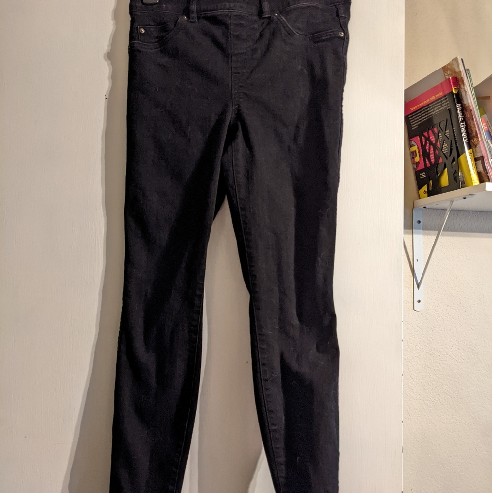 Spanx black skinny jeans compression
